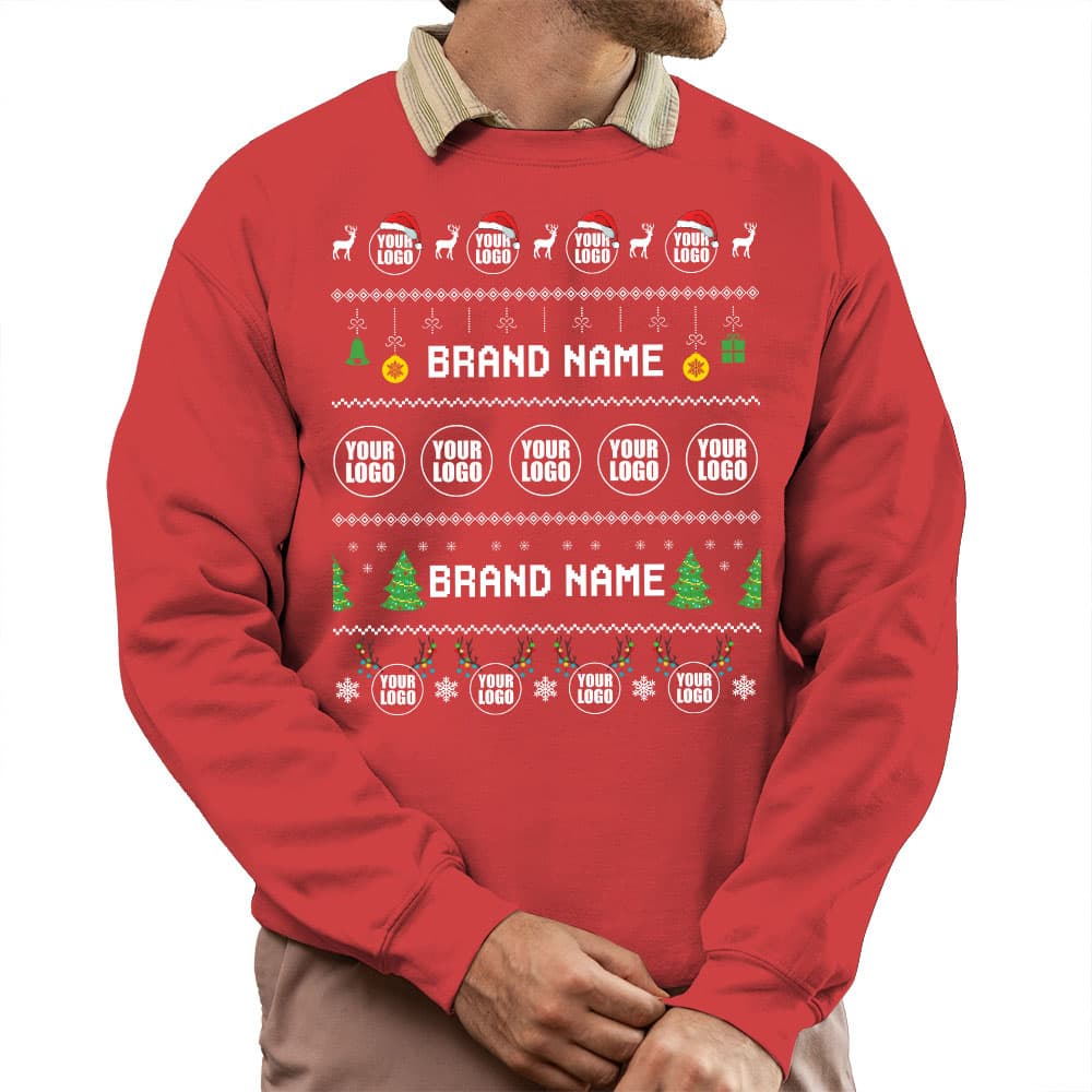 Brilliant Custom Logo And Name Ugly Christmas Sweatshirt 3