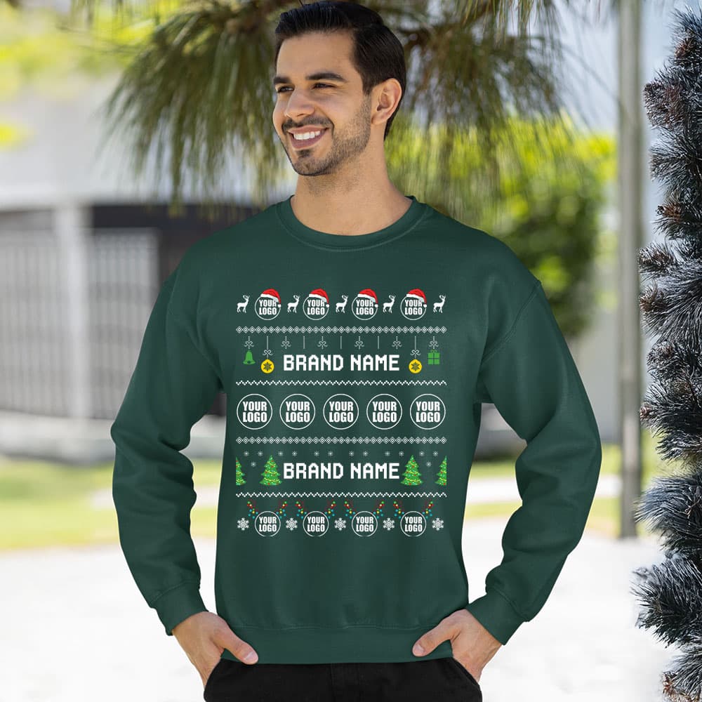 Brilliant Custom Logo And Name Ugly Christmas Sweatshirt 5