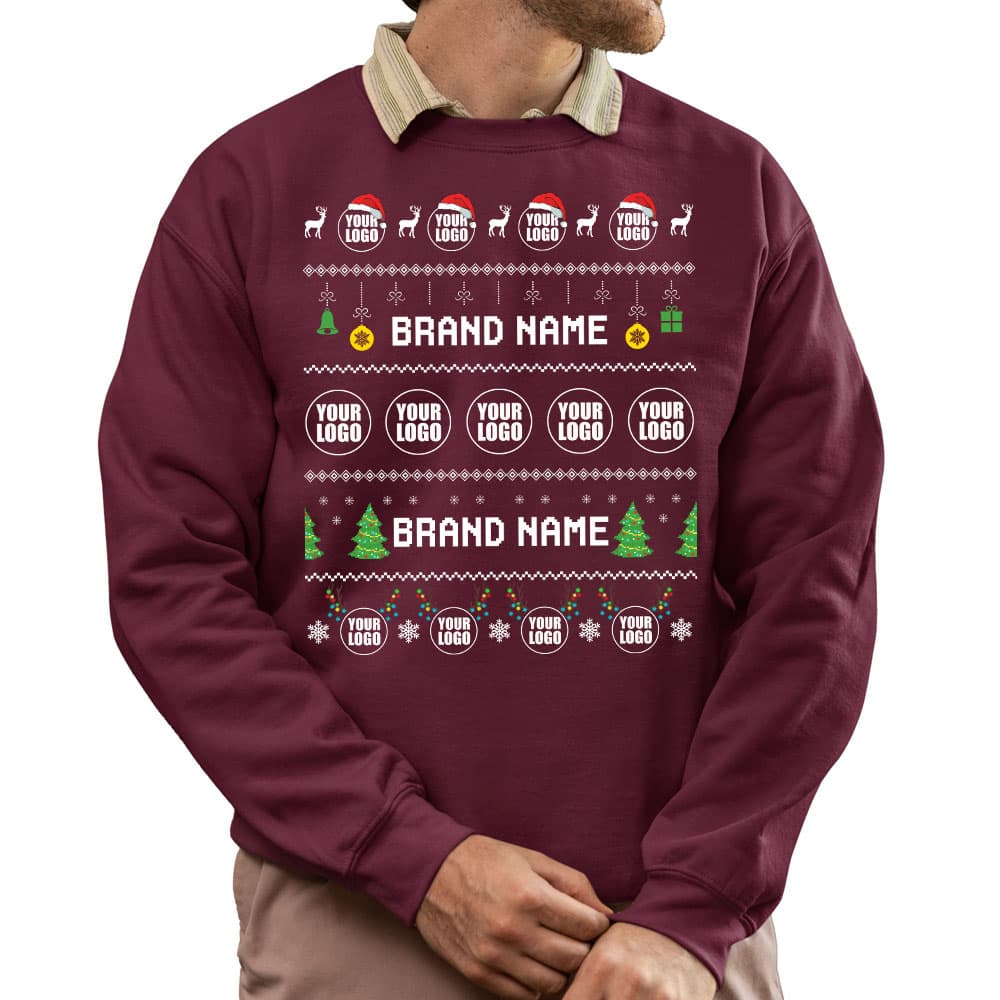 Brilliant Custom Logo And Name Ugly Christmas Sweatshirt 7