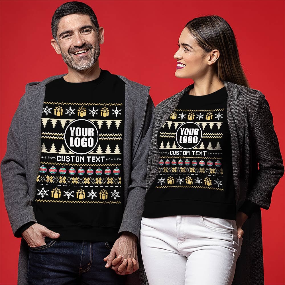 Custom Logo With Christmas Ornament Ugly Sweatshirt 0