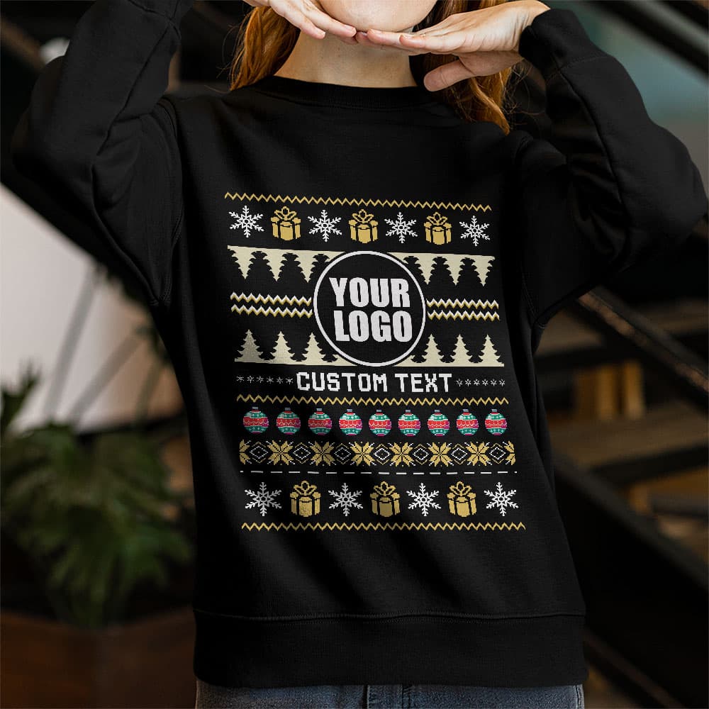 Custom Logo With Christmas Ornament Ugly Sweatshirt 2