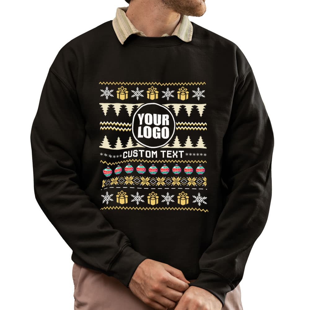 Custom Logo With Christmas Ornament Ugly Sweatshirt 3