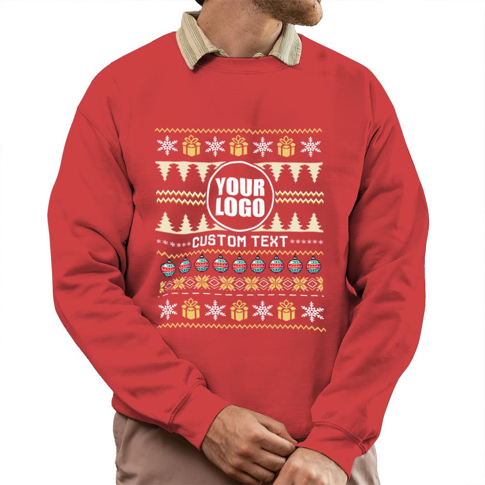 Custom Logo With Christmas Ornament Ugly Sweatshirt 4