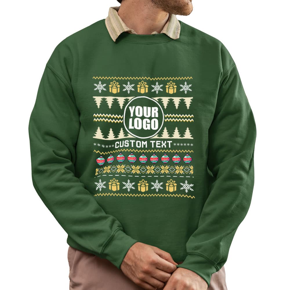 Custom Logo With Christmas Ornament Ugly Sweatshirt 5