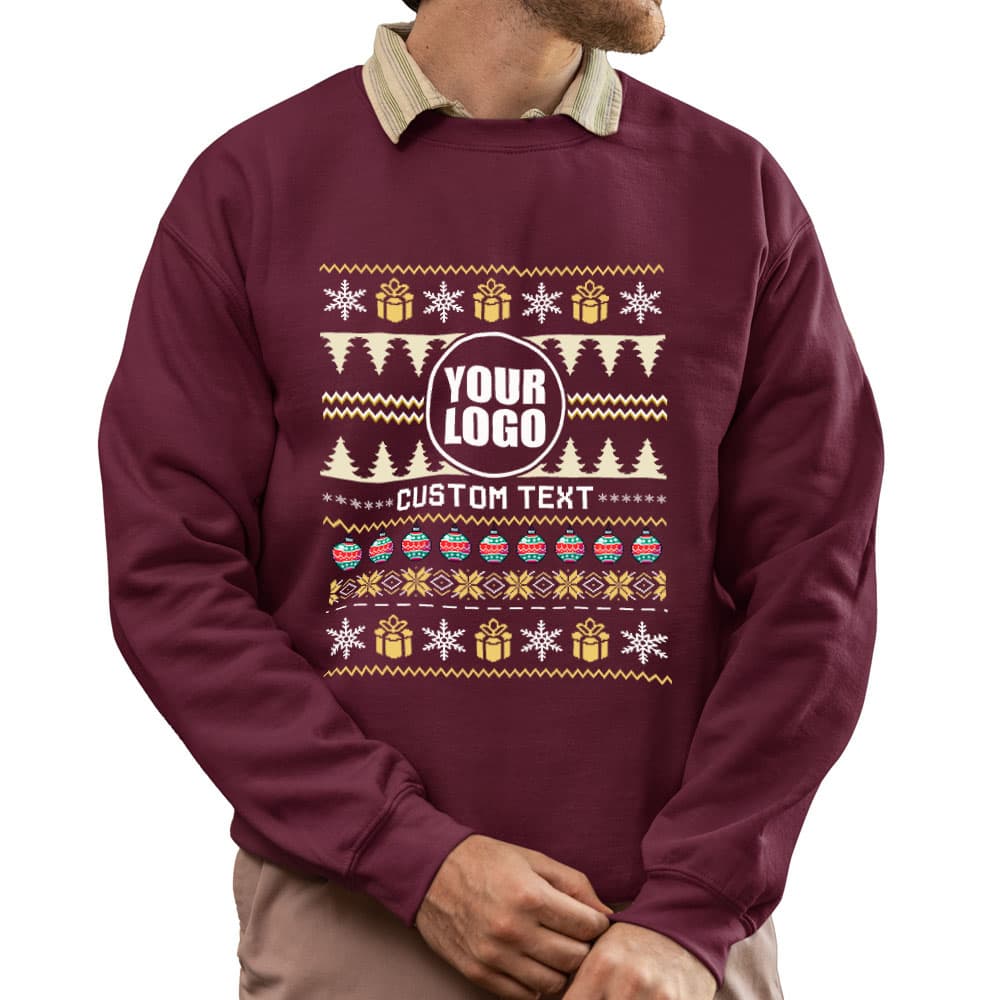 Custom Logo With Christmas Ornament Ugly Sweatshirt 6