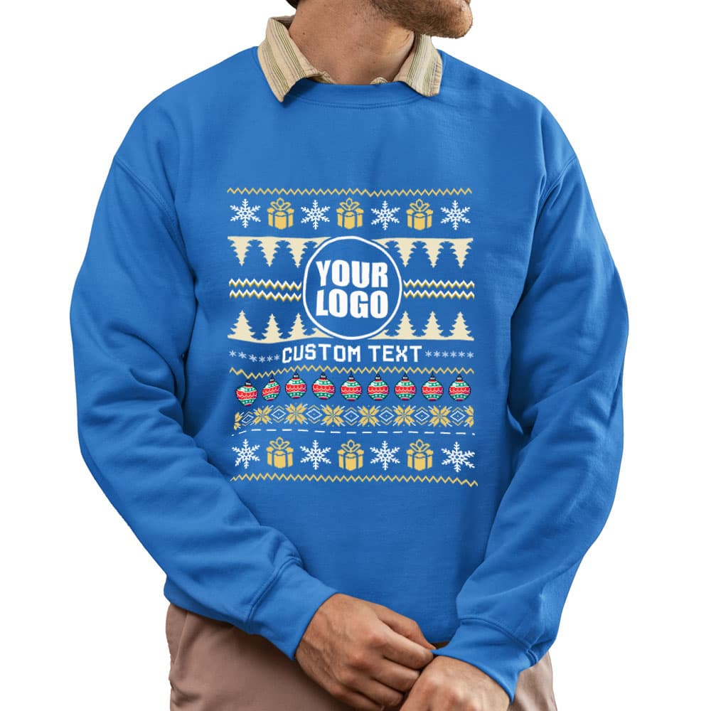 Custom Logo With Christmas Ornament Ugly Sweatshirt 9