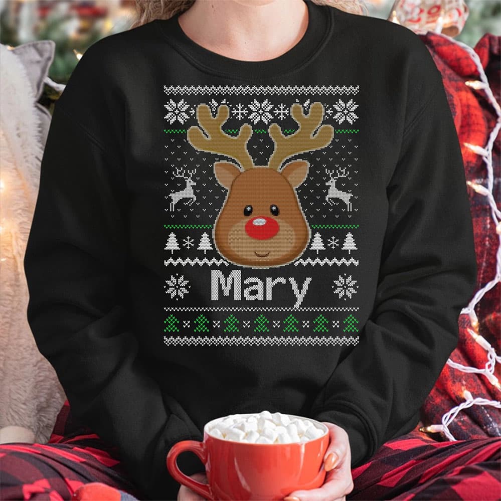 Custom Name Matching Family Ugly Christmas Sweatshirt 1