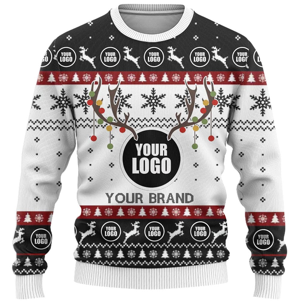 DYI Company Logo Or Face Ugly Christmas Sweater 0