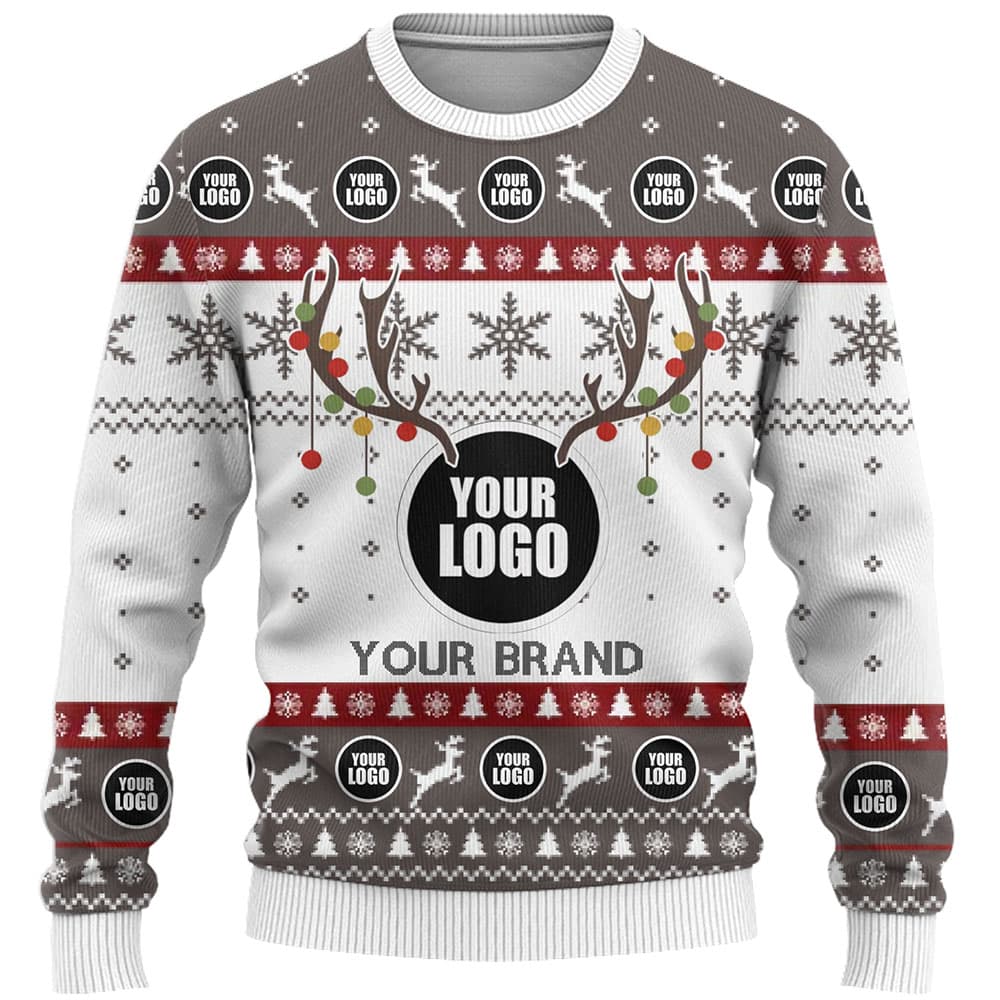 DYI Company Logo Or Face Ugly Christmas Sweater 2