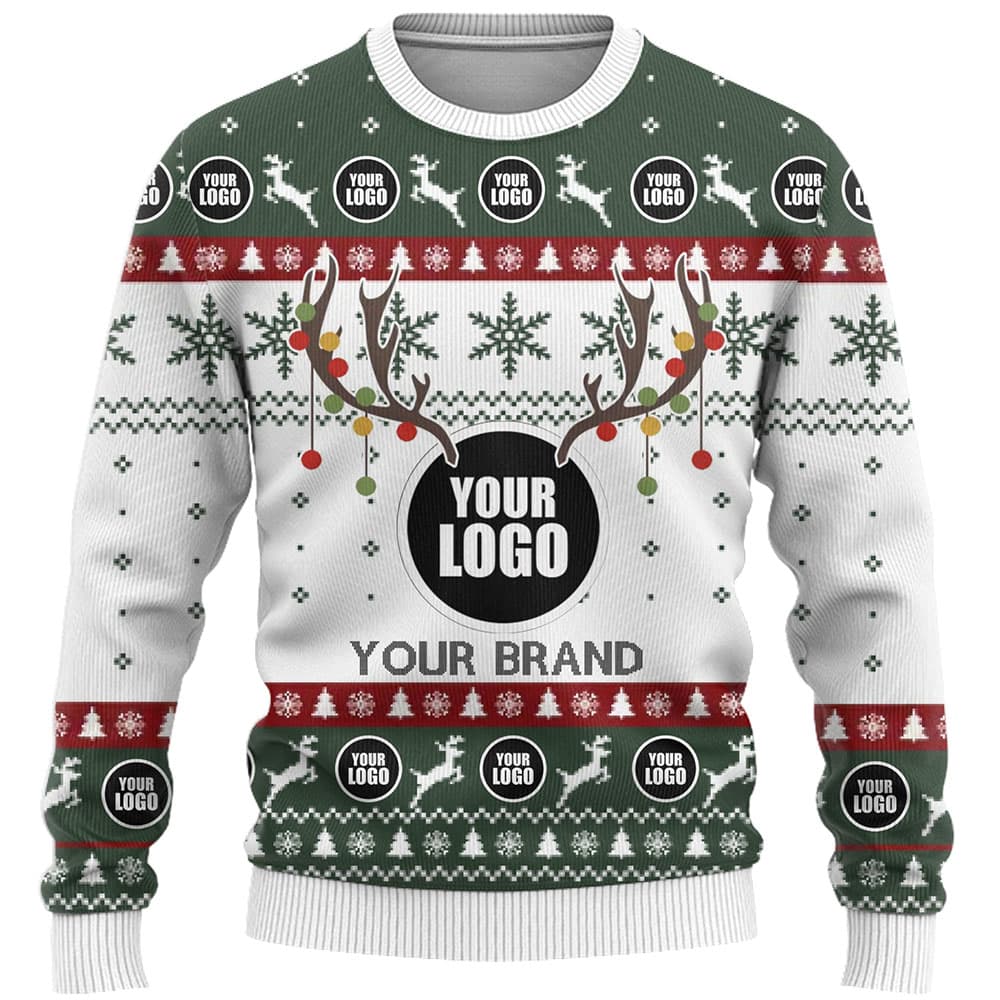 DYI Company Logo Or Face Ugly Christmas Sweater 3