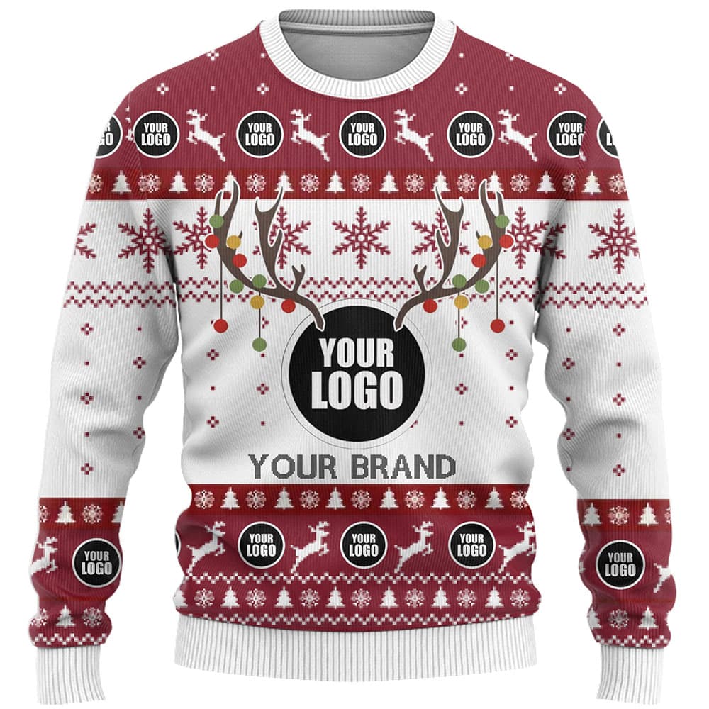 DYI Company Logo Or Face Ugly Christmas Sweater 5
