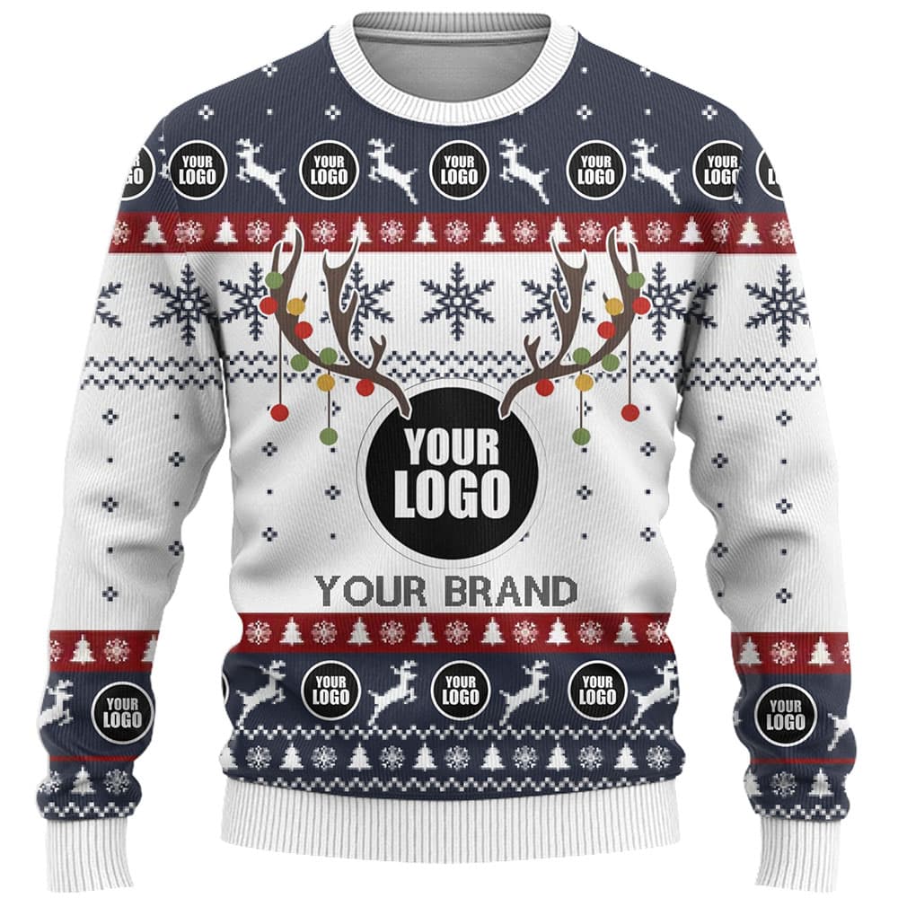 DYI Company Logo Or Face Ugly Christmas Sweater 6