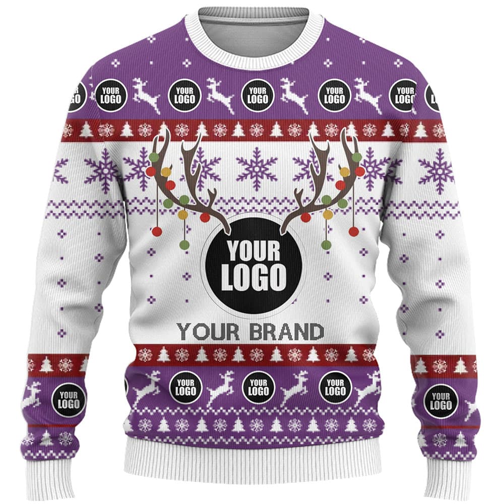 DYI Company Logo Or Face Ugly Christmas Sweater 7
