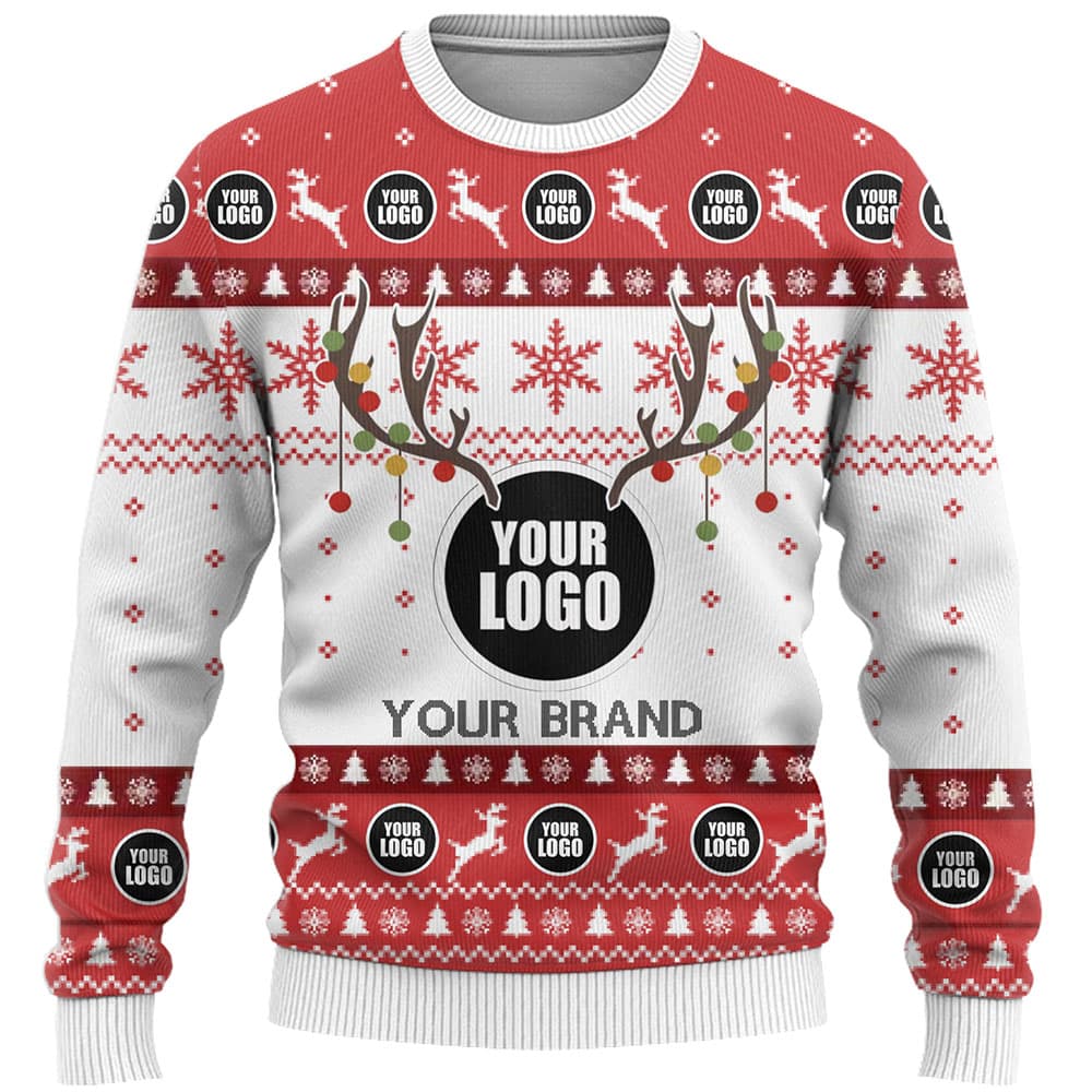 DYI Company Logo Or Face Ugly Christmas Sweater 8
