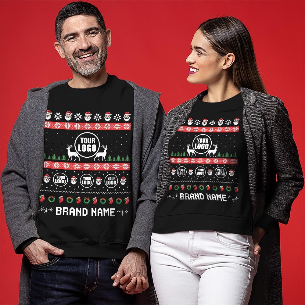 Festive Custom Logo Ugly Christmas Sweatshirt For Company 3