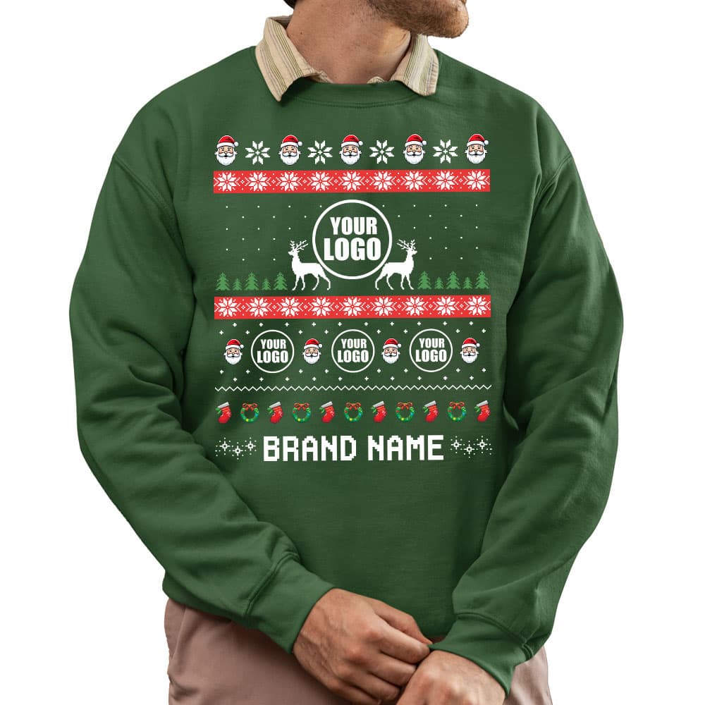Festive Custom Logo Ugly Christmas Sweatshirt For Company 7