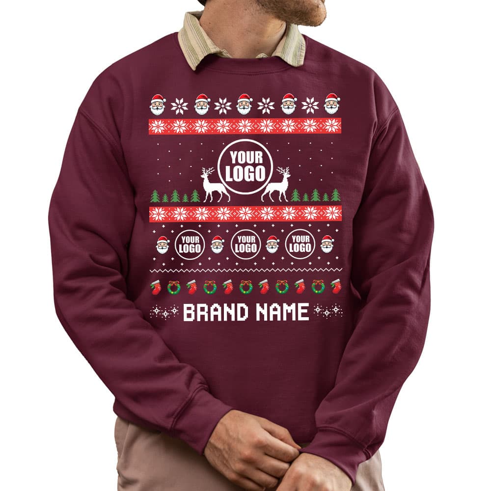 Festive Custom Logo Ugly Christmas Sweatshirt For Company 8