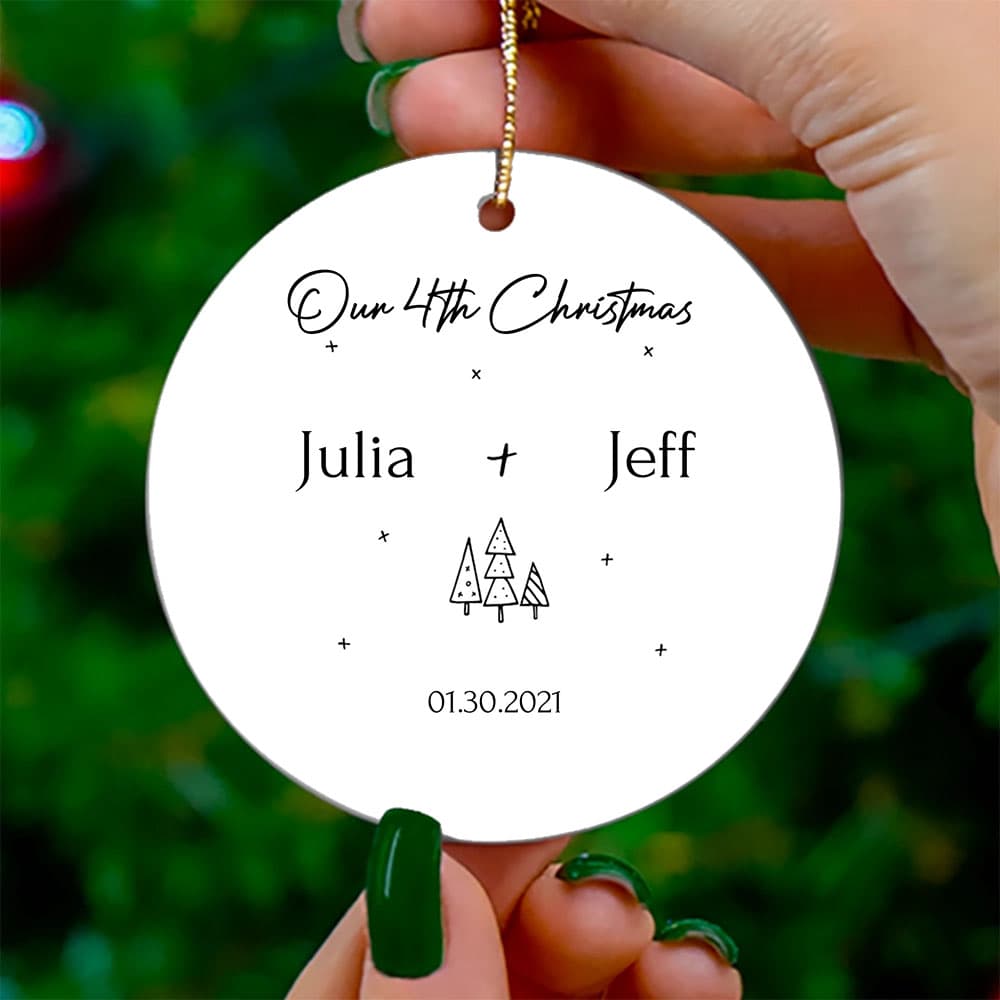 First Christmas Custom Ceramic Christmas Ornament 0