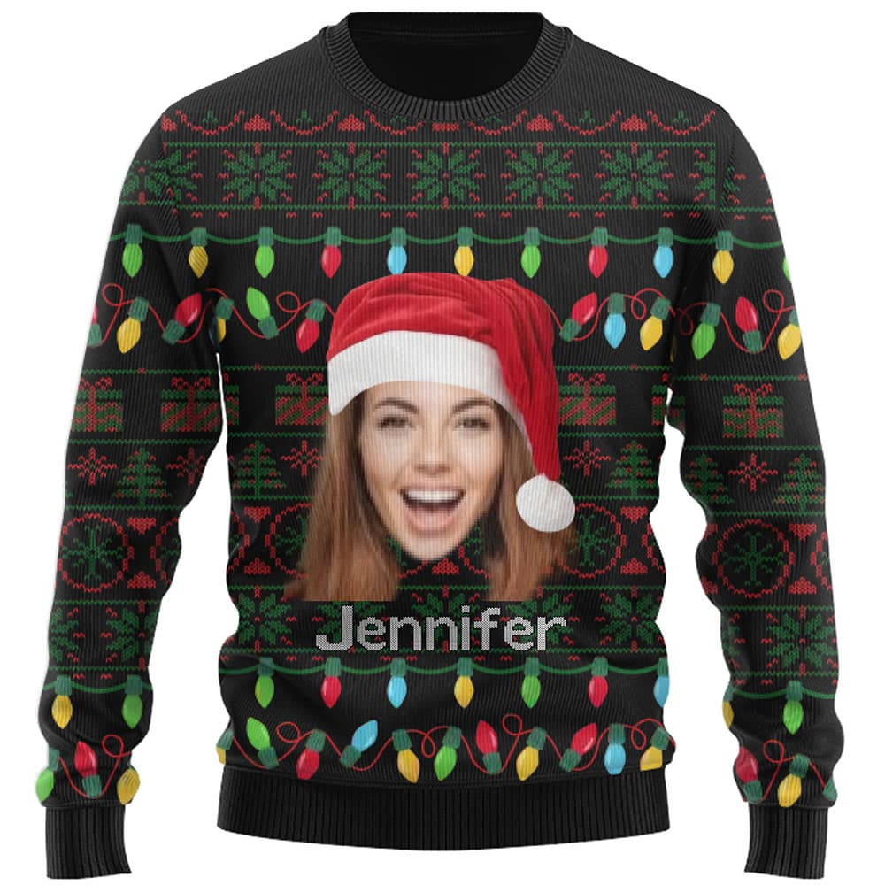 Funny Custom Face Or Logo Ugly Christmas Sweater 0