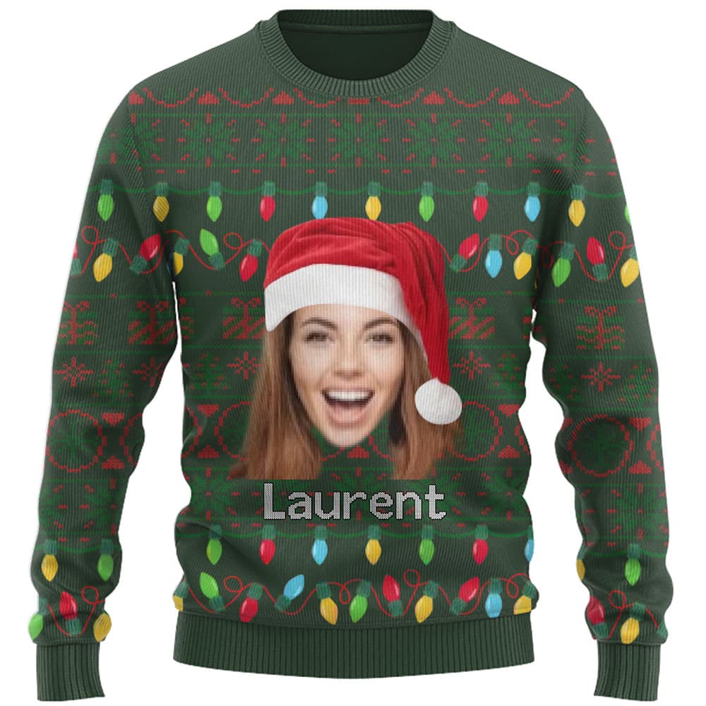 Funny Custom Face Or Logo Ugly Christmas Sweater 2