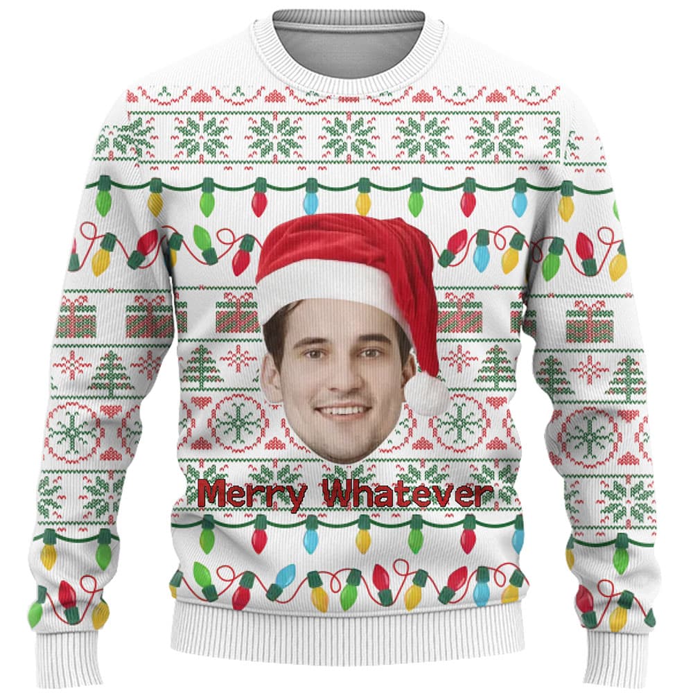 Funny Custom Face Or Logo Ugly Christmas Sweater 3
