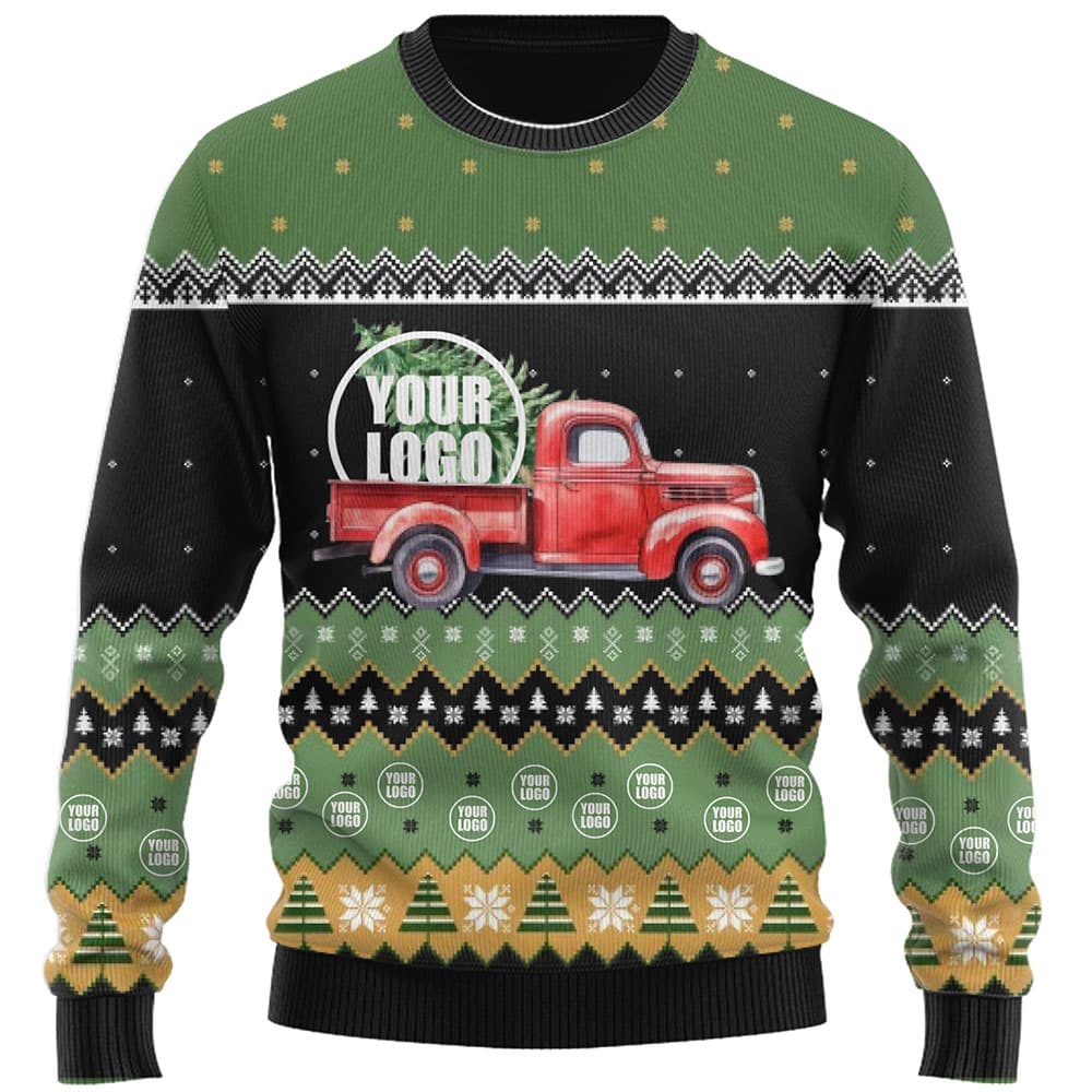 Holiday Theme Logo Or Face Ugly Christmas Sweater 0