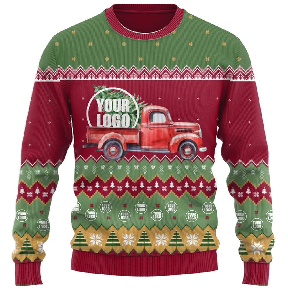 Holiday Theme Logo Or Face Ugly Christmas Sweater 1