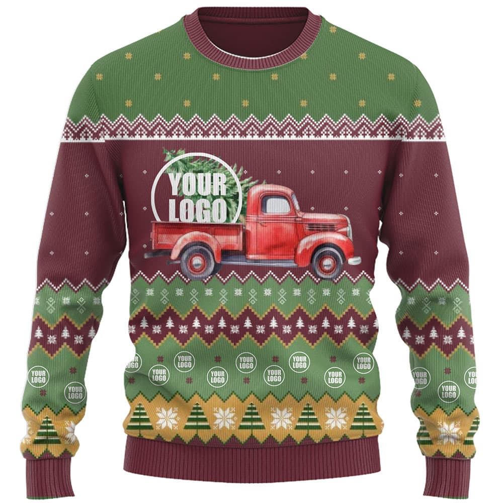 Holiday Theme Logo Or Face Ugly Christmas Sweater 4