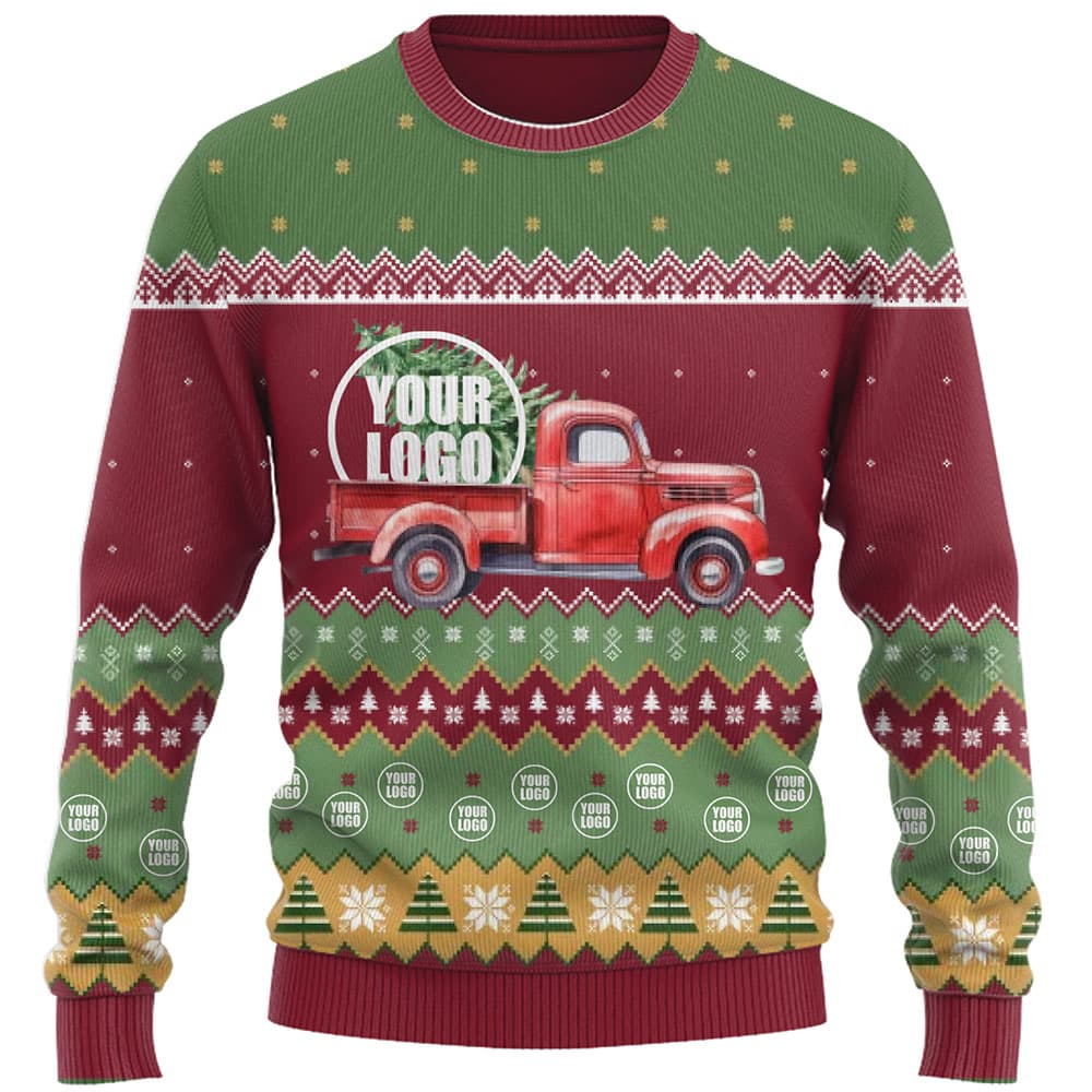 Holiday Theme Logo Or Face Ugly Christmas Sweater 5