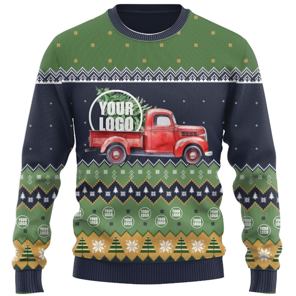 Holiday Theme Logo Or Face Ugly Christmas Sweater 6