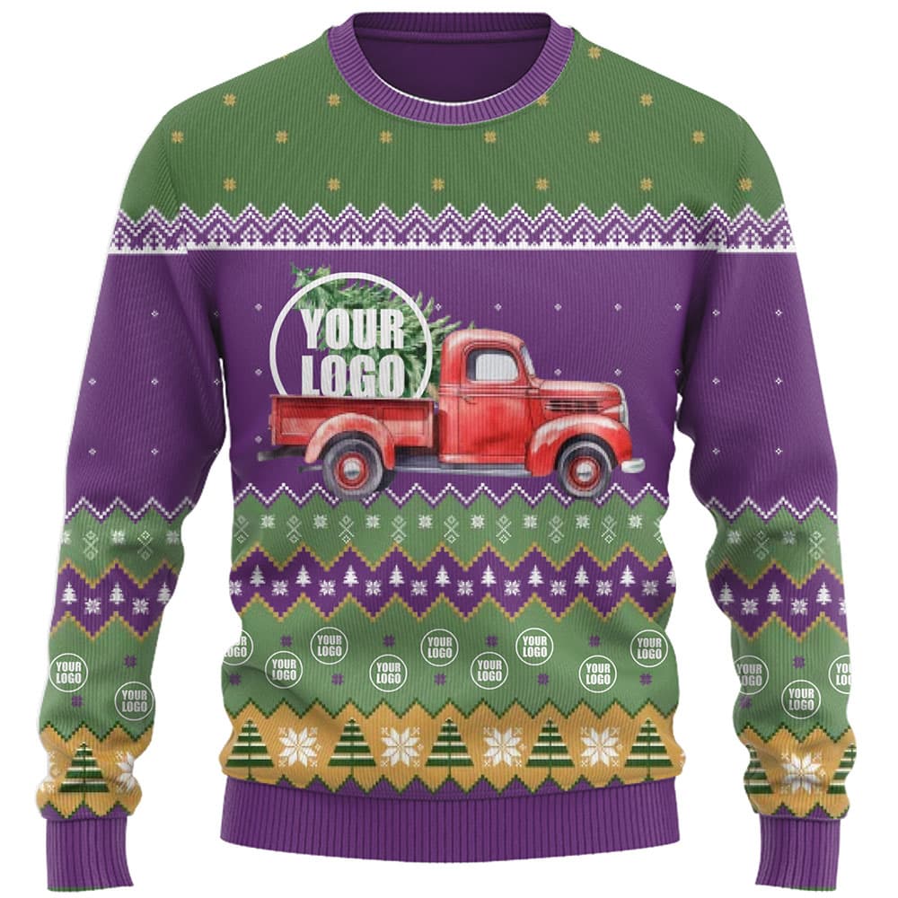 Holiday Theme Logo Or Face Ugly Christmas Sweater 7