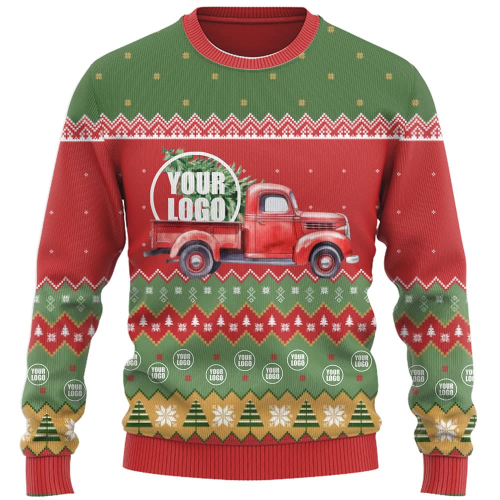 Holiday Theme Logo Or Face Ugly Christmas Sweater 8