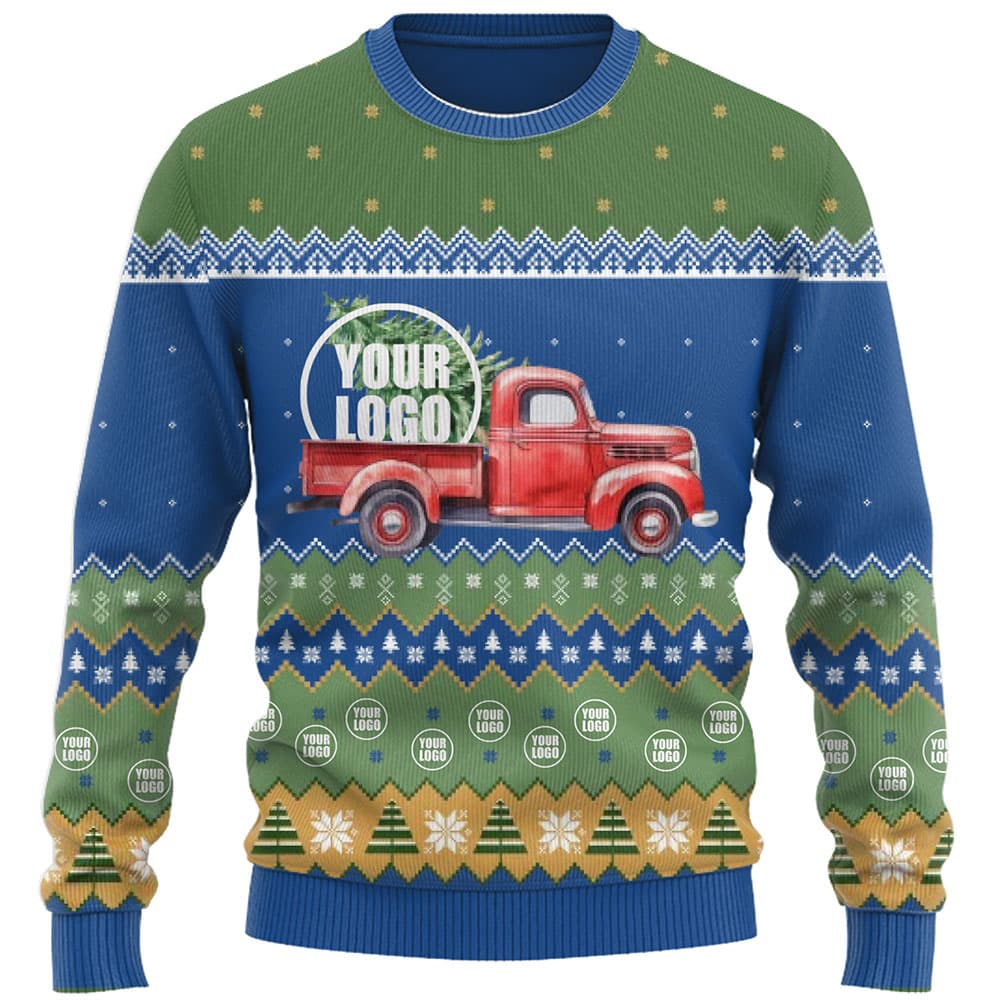 Holiday Theme Logo Or Face Ugly Christmas Sweater 9