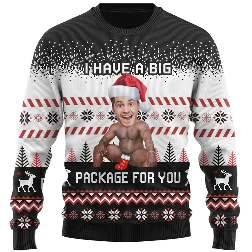 I Have A Big Package Funny Ugly Christmas Sweater 0