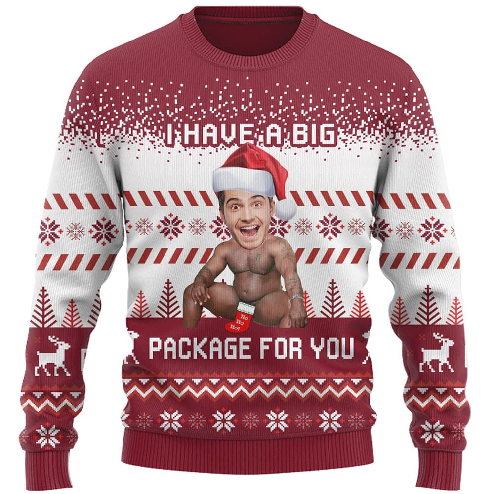 I Have A Big Package Funny Ugly Christmas Sweater 5