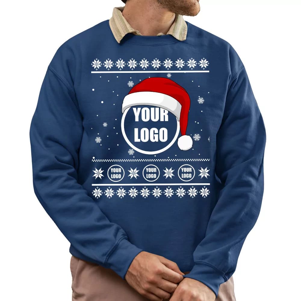 Epic Ice Hockey Custom Logo Ugly Xmas Sweatshirt 0