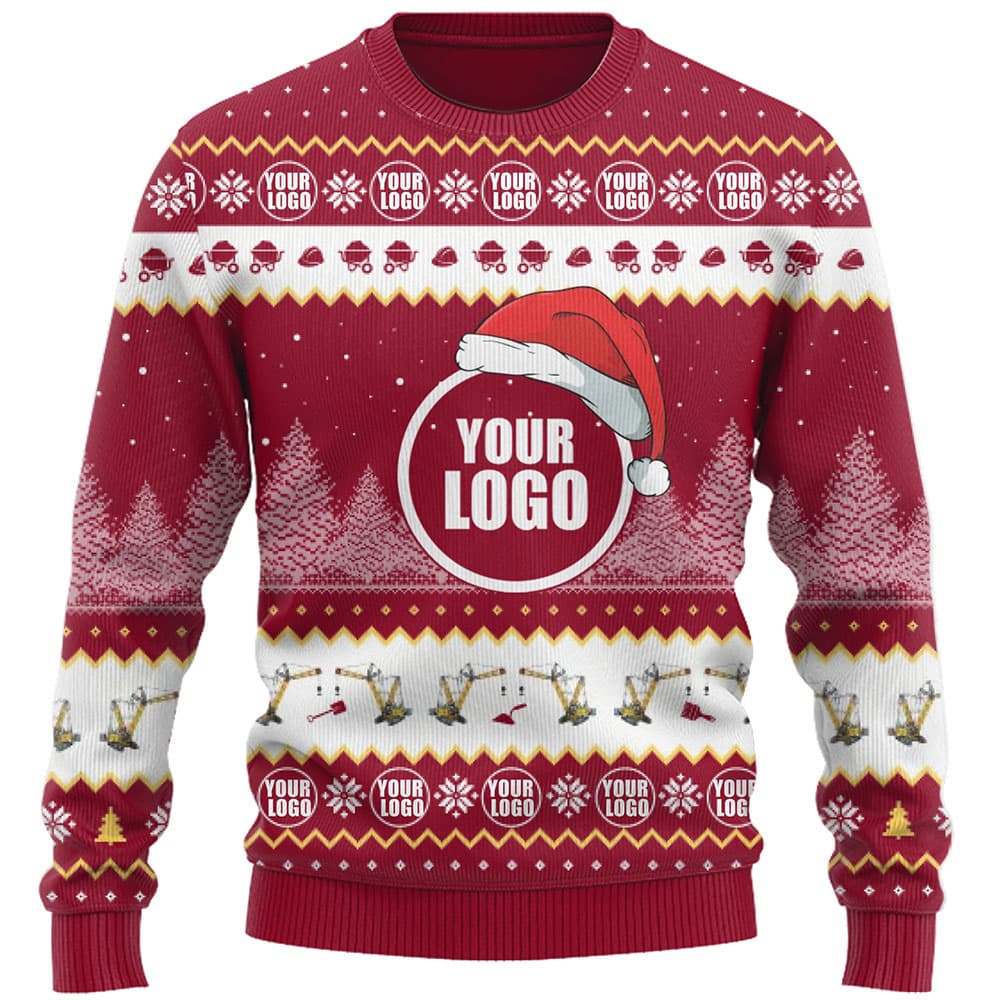 Construction Custom Company Logo Ugly Christmas Sweater 2
