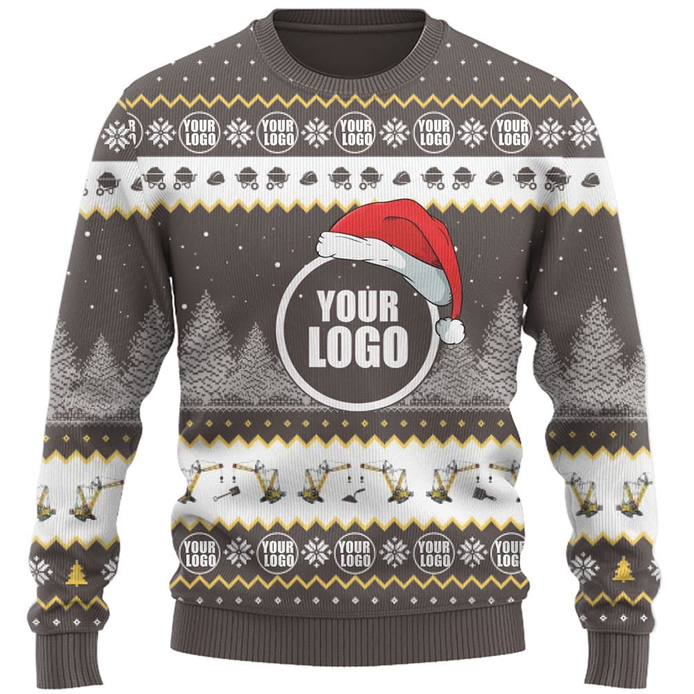 Construction Custom Company Logo Ugly Christmas Sweater 3