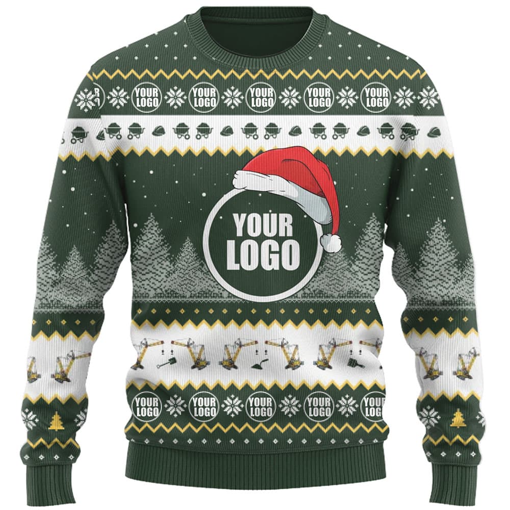 Construction Custom Company Logo Ugly Christmas Sweater 4
