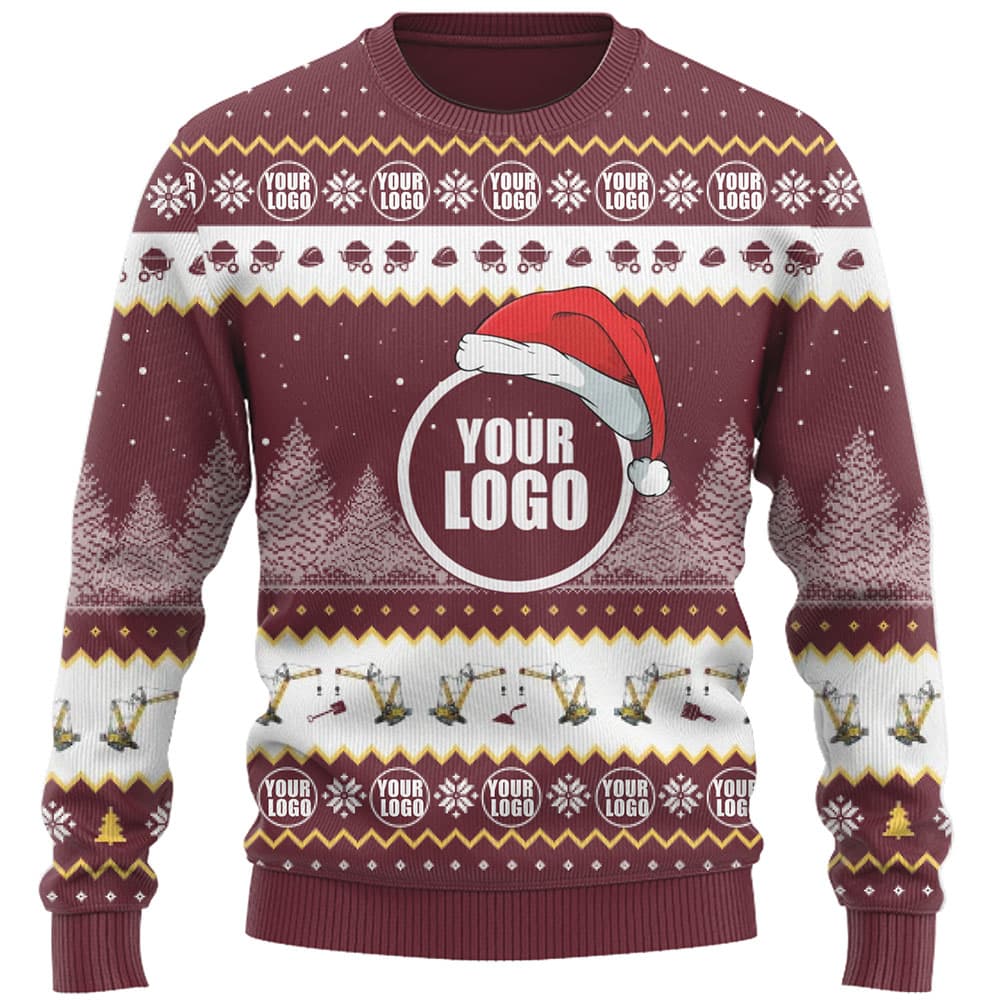 Construction Custom Company Logo Ugly Christmas Sweater 5
