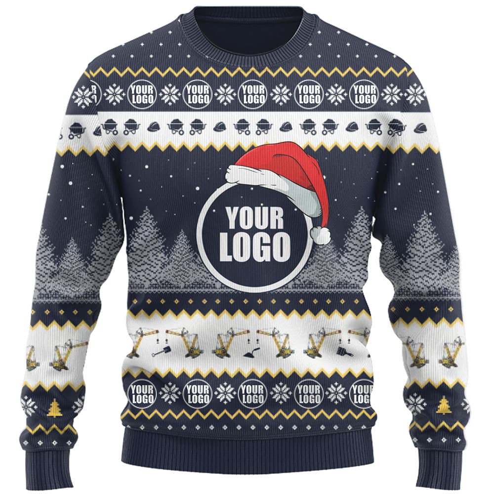 Construction Custom Company Logo Ugly Christmas Sweater 6