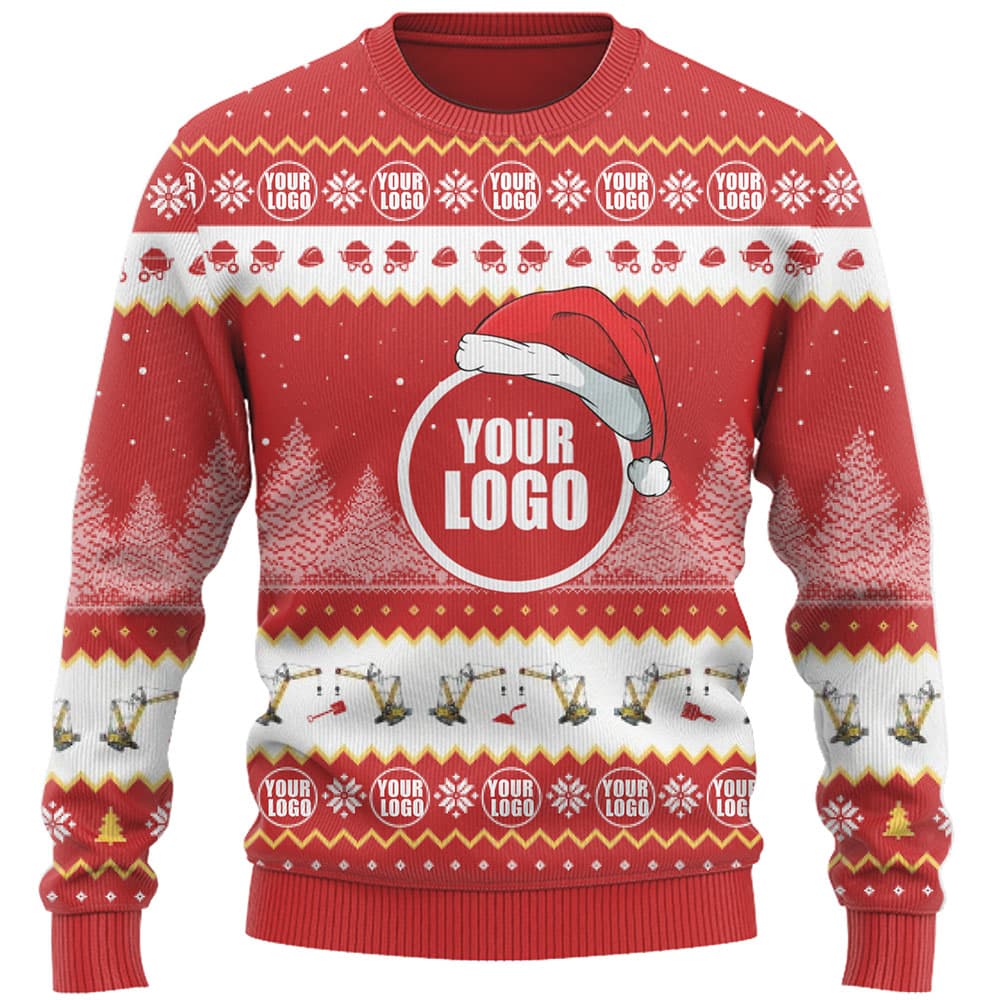 Construction Custom Company Logo Ugly Christmas Sweater 8