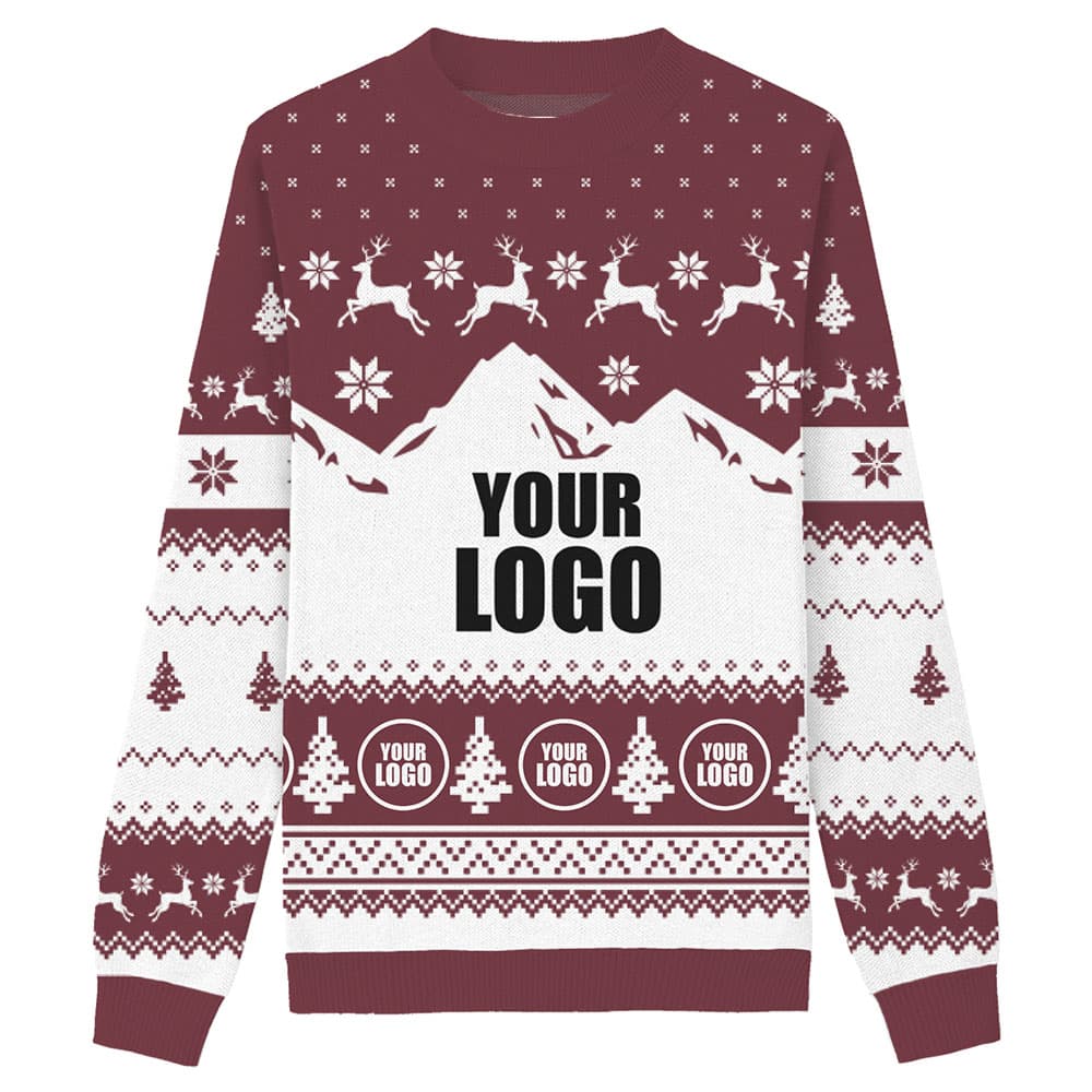 Custom Company Logo Knitted Ugly Christmas Sweater 4