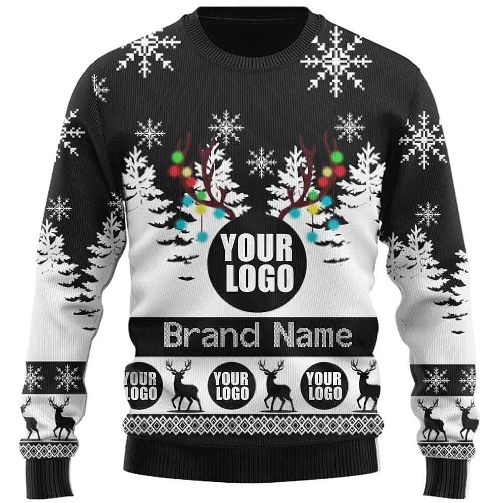 Live Preview Custom Company Logo Ugly Christmas Sweater 3