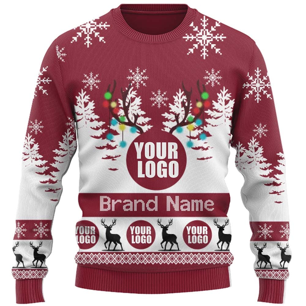 Live Preview Custom Company Logo Ugly Christmas Sweater 2