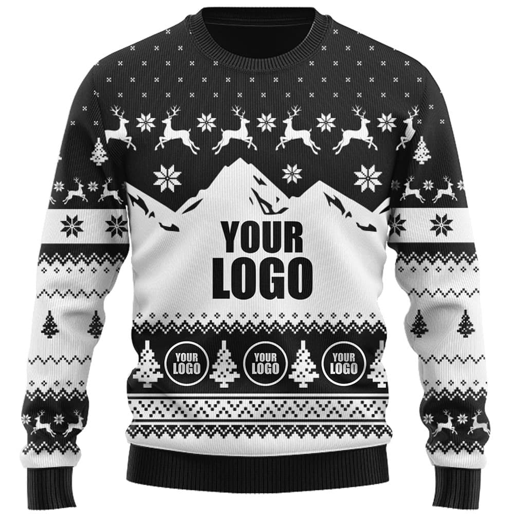 Custom Mountain Logo Ugly Christmas Sweater Live Preview 0