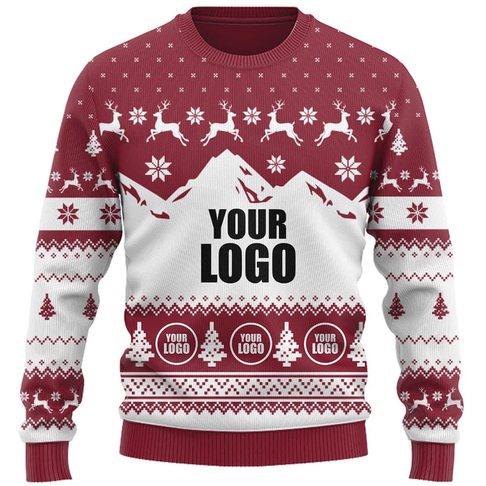 Custom Mountain Logo Ugly Christmas Sweater Live Preview 1
