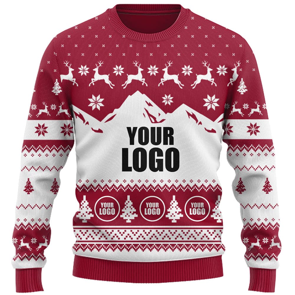 Custom Mountain Logo Ugly Christmas Sweater Live Preview 2