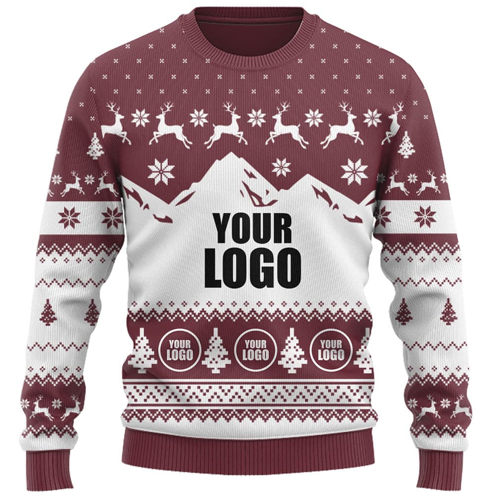 Custom Mountain Logo Ugly Christmas Sweater Live Preview 5