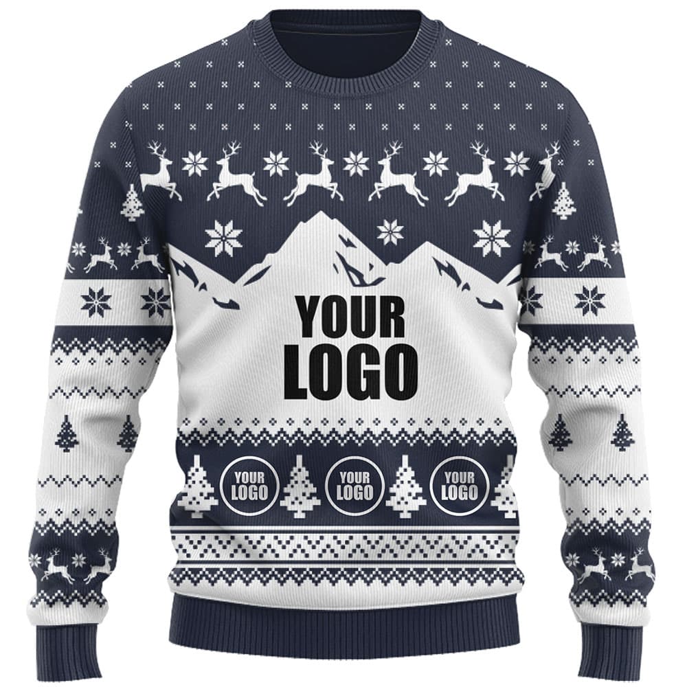 Custom Mountain Logo Ugly Christmas Sweater Live Preview 6